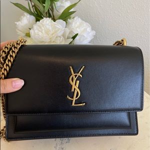 Saint Laurent Sunset Chain Bag in Black Medium